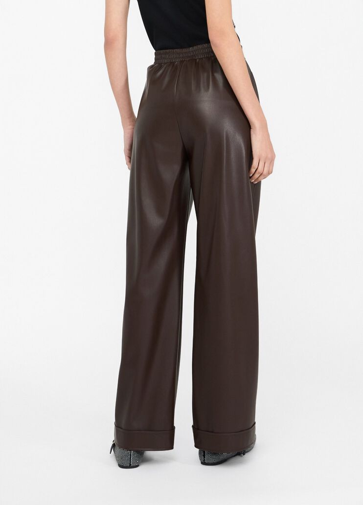 Coated fabric trousers chocolate Liu Jo - large image number 1 Coated fabric trousers chocolate Liu Jo - large image number 1