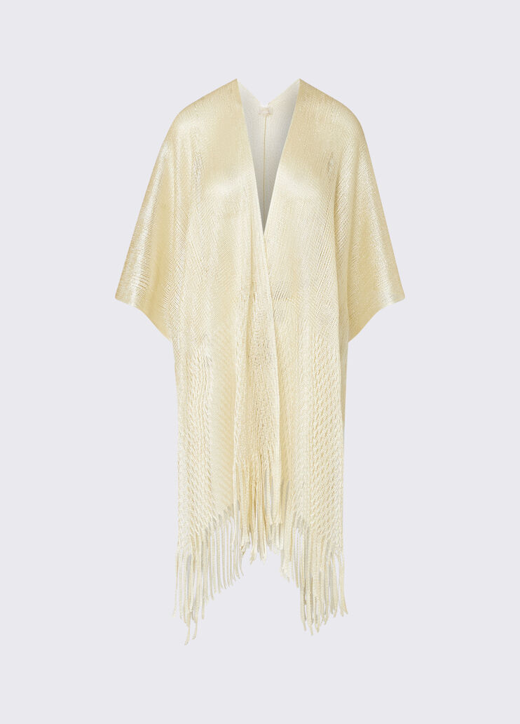 Mesh-Poncho mit Fransen Hellgold Liu Jo - medium