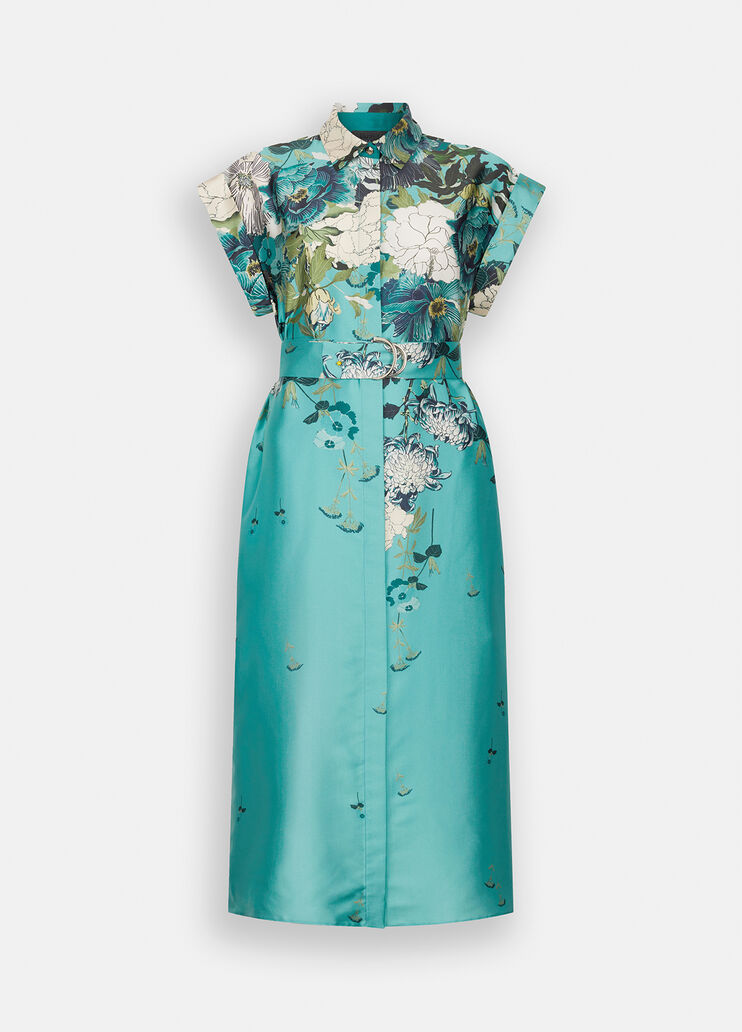 Hemdblusenkleid aus bedrucktem Twill Azurblau Liu Jo - large image number 6