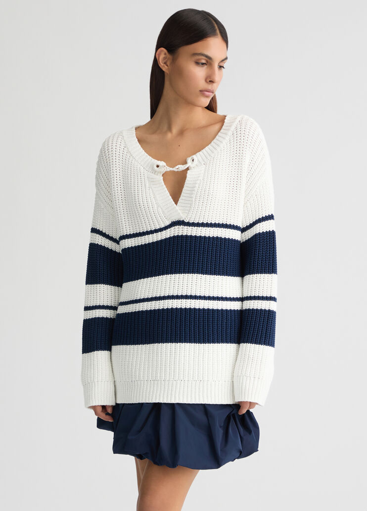 Striped pullover white/blue Liu Jo - medium Striped pullover white/blue Liu Jo - medium