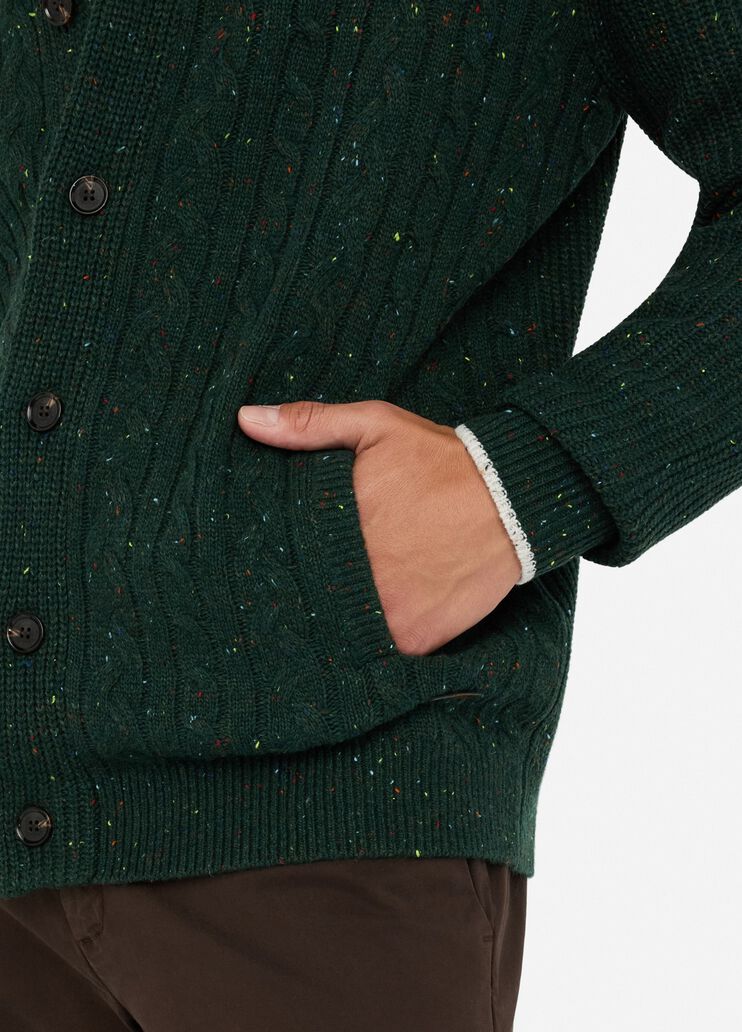Cardigan in lana a trecce verde scuro Liu Jo - large image number 3