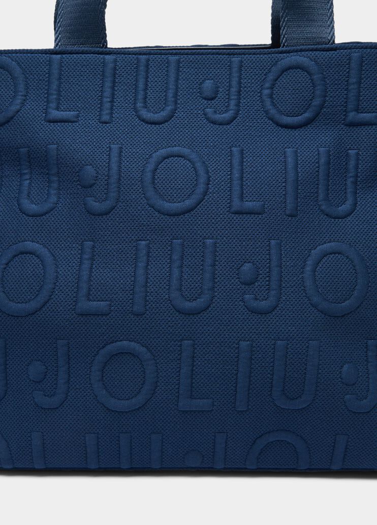 Cabas moyen modèle en maille bleu foncé Liu Jo - large image number 3