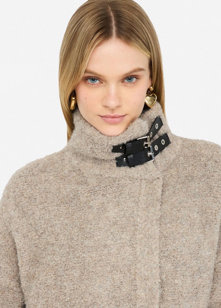 Bouclé knit coat dark beige Liu Jo - large image number 2 Bouclé knit coat dark beige Liu Jo - large image number 2