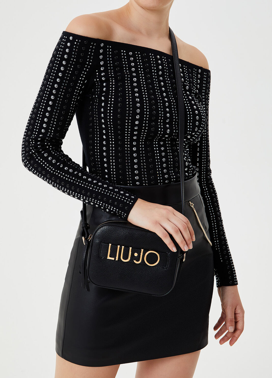 Crossbody bag with logo Black Liu Jo - large image number 1