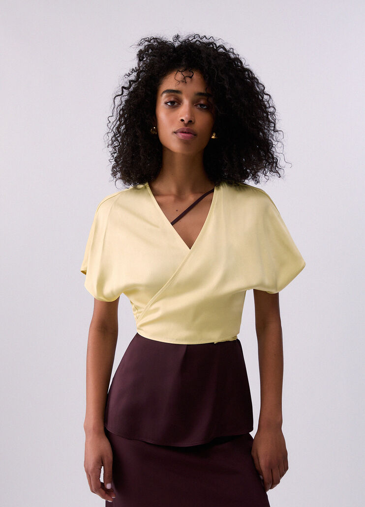 Satin wrap top yellow Liu Jo - medium