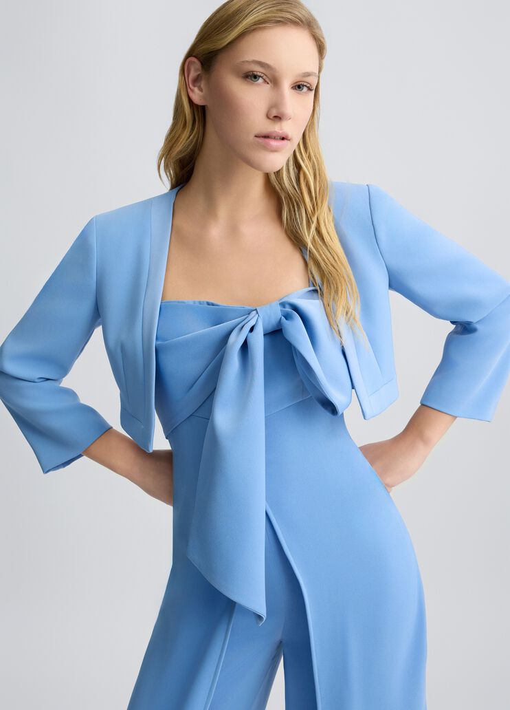 Cropped envers satin jacket light blue Liu Jo - medium Cropped envers satin jacket light blue Liu Jo - medium