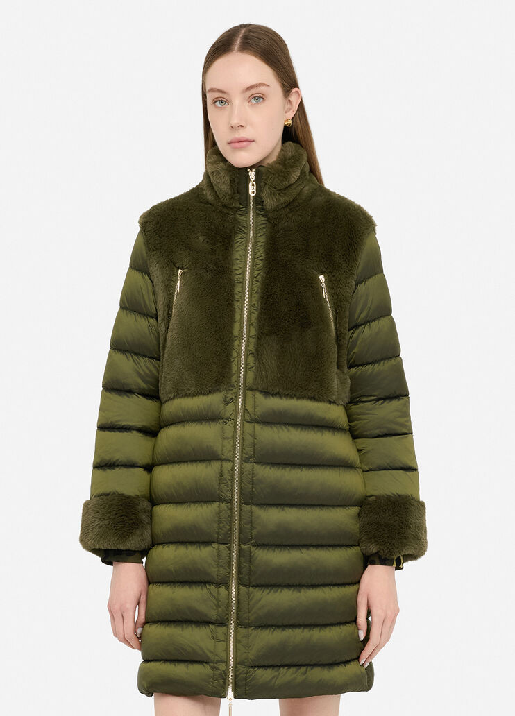 Chaqueta acolchada con inserciones de pelo sintético verde oliva Liu Jo - medium Chaqueta acolchada con inserciones de pelo sintético verde oliva Liu Jo - medium