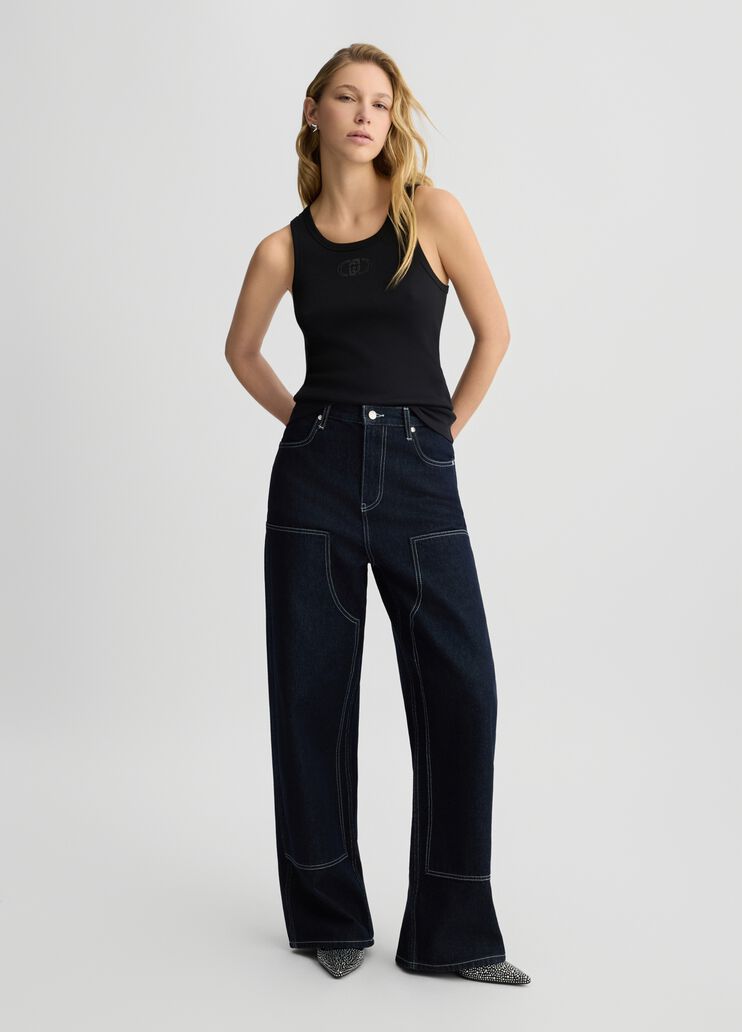 Distressed cotton jeans dark denim Liu Jo - large image number 5 Distressed cotton jeans dark denim Liu Jo - large image number 5