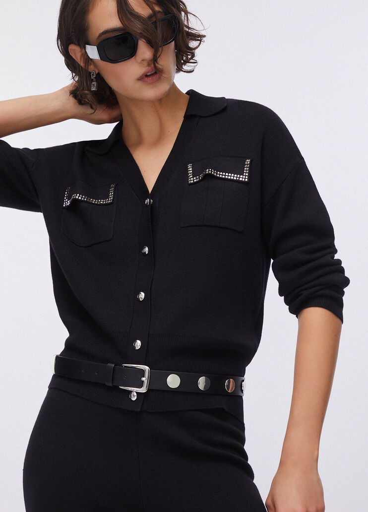 Cardigan with pockets black Liu Jo - medium