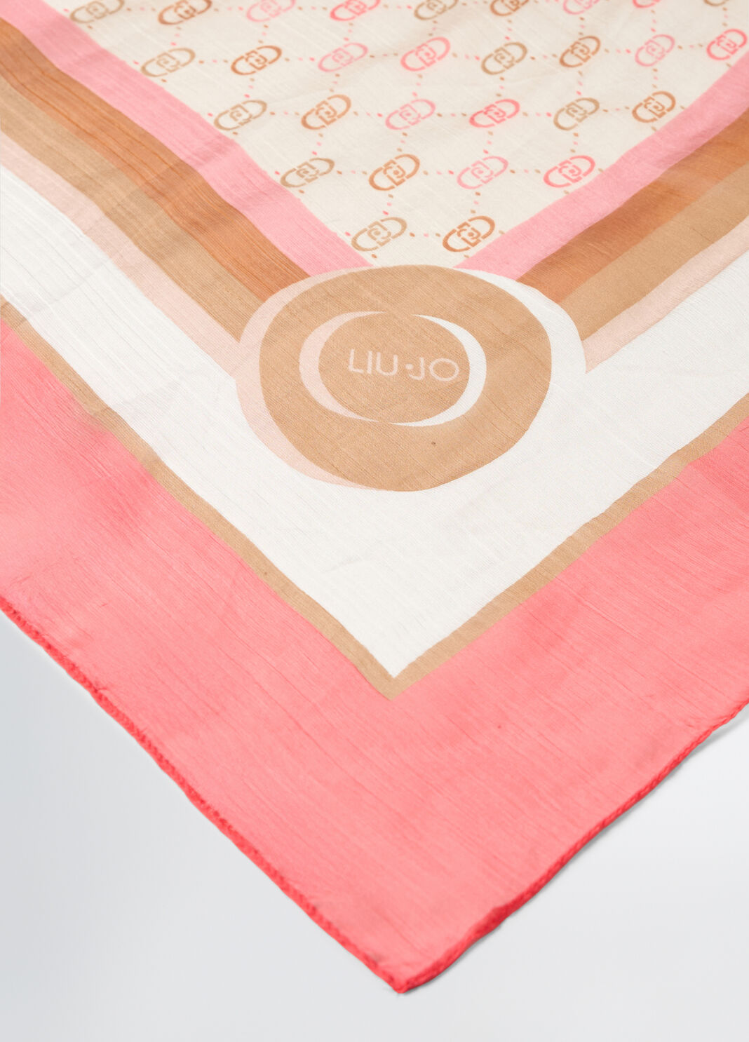 Scarf with logo print coral Liu Jo - large image number 0