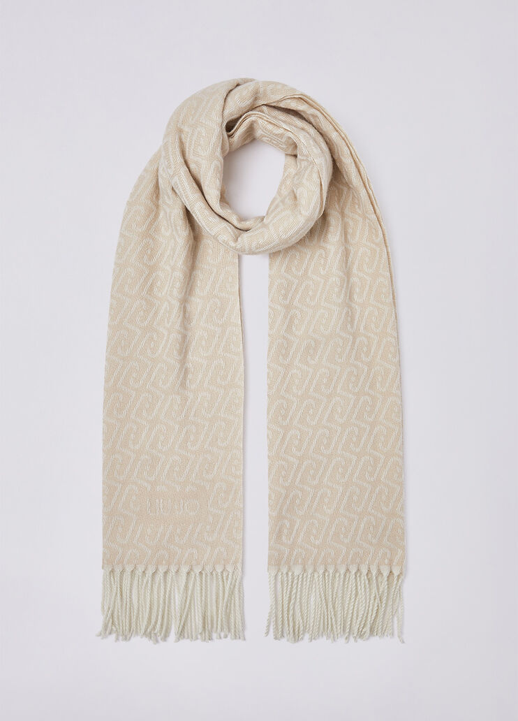 Stole with monogram logo beige Liu Jo - medium