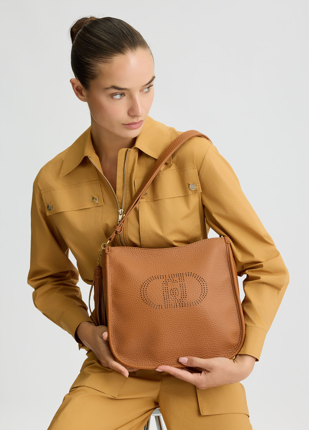 Borsa a spalla media marrone Liu Jo - large image number 0