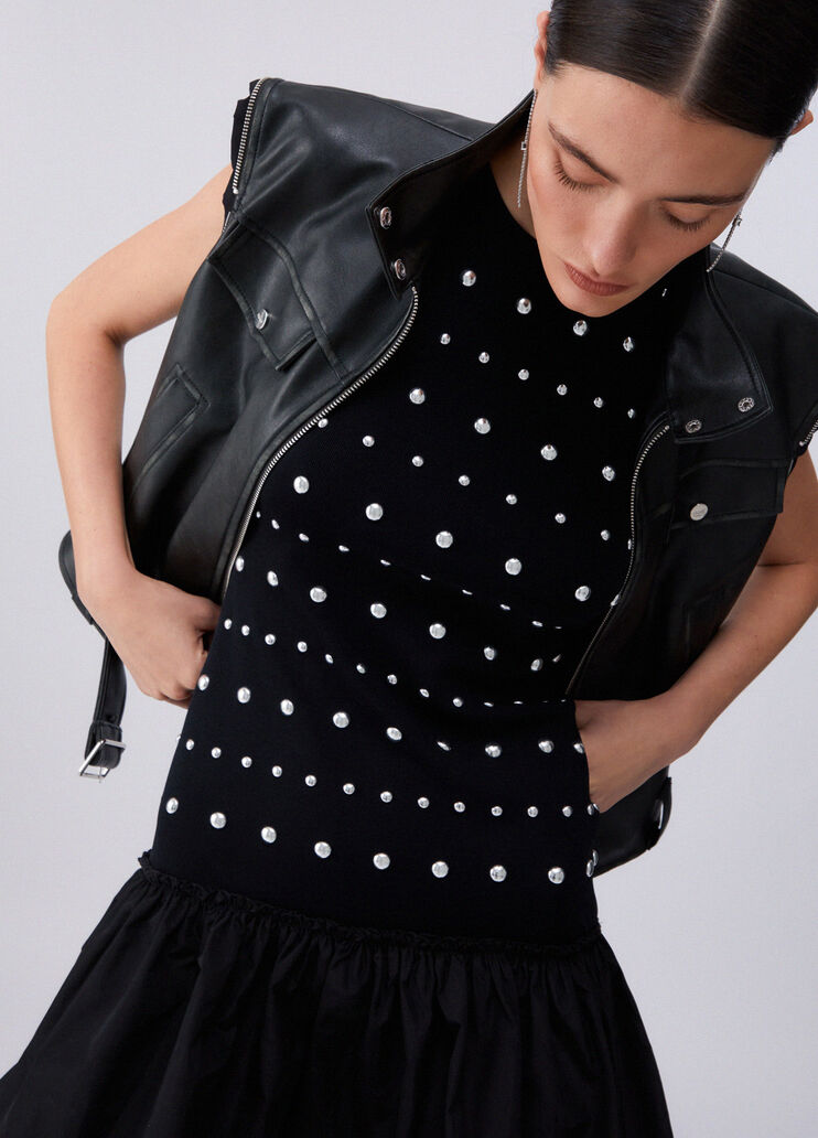 Robe en maille avec manches passe-pouce noir Liu Jo - medium