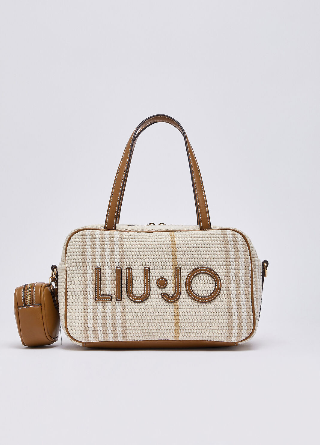 Medium bowling bag with lace detailing beige Liu Jo - large image number 1