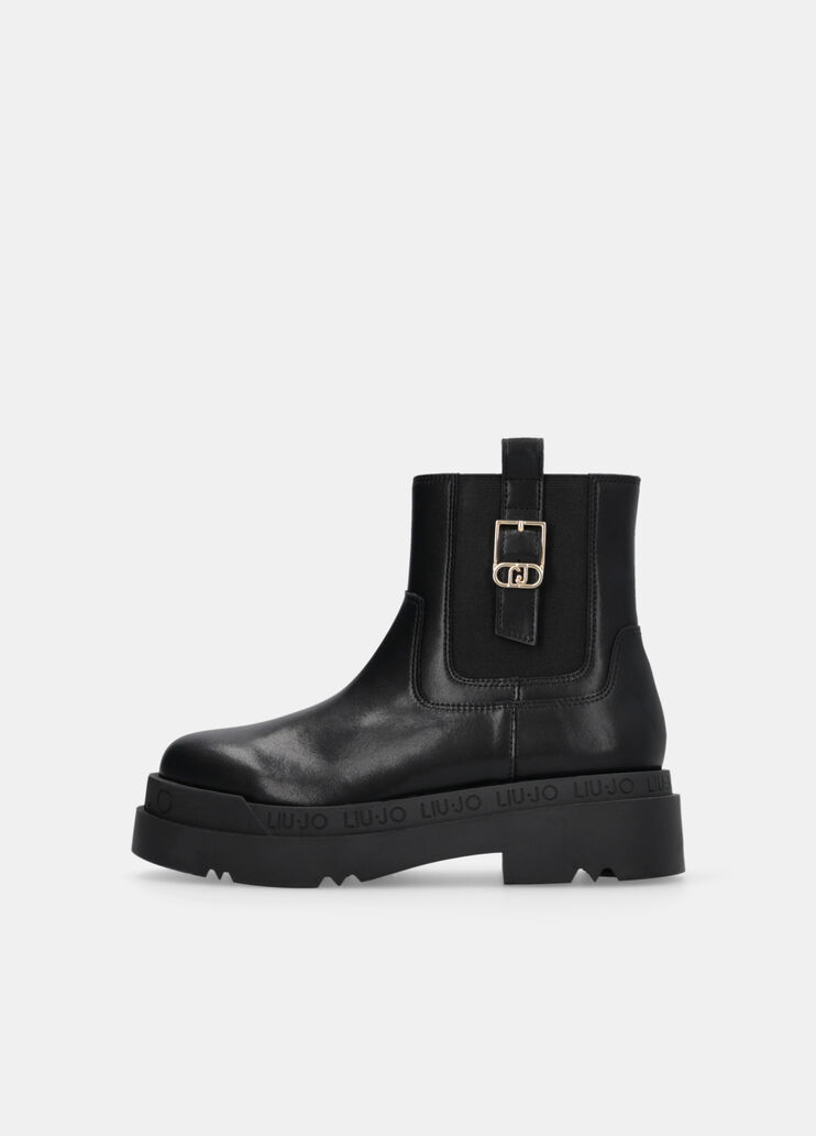 Plateau-Stiefelette aus Leder Schwarz Liu Jo - large image number 4 Plateau-Stiefelette aus Leder Schwarz Liu Jo - large image number 4