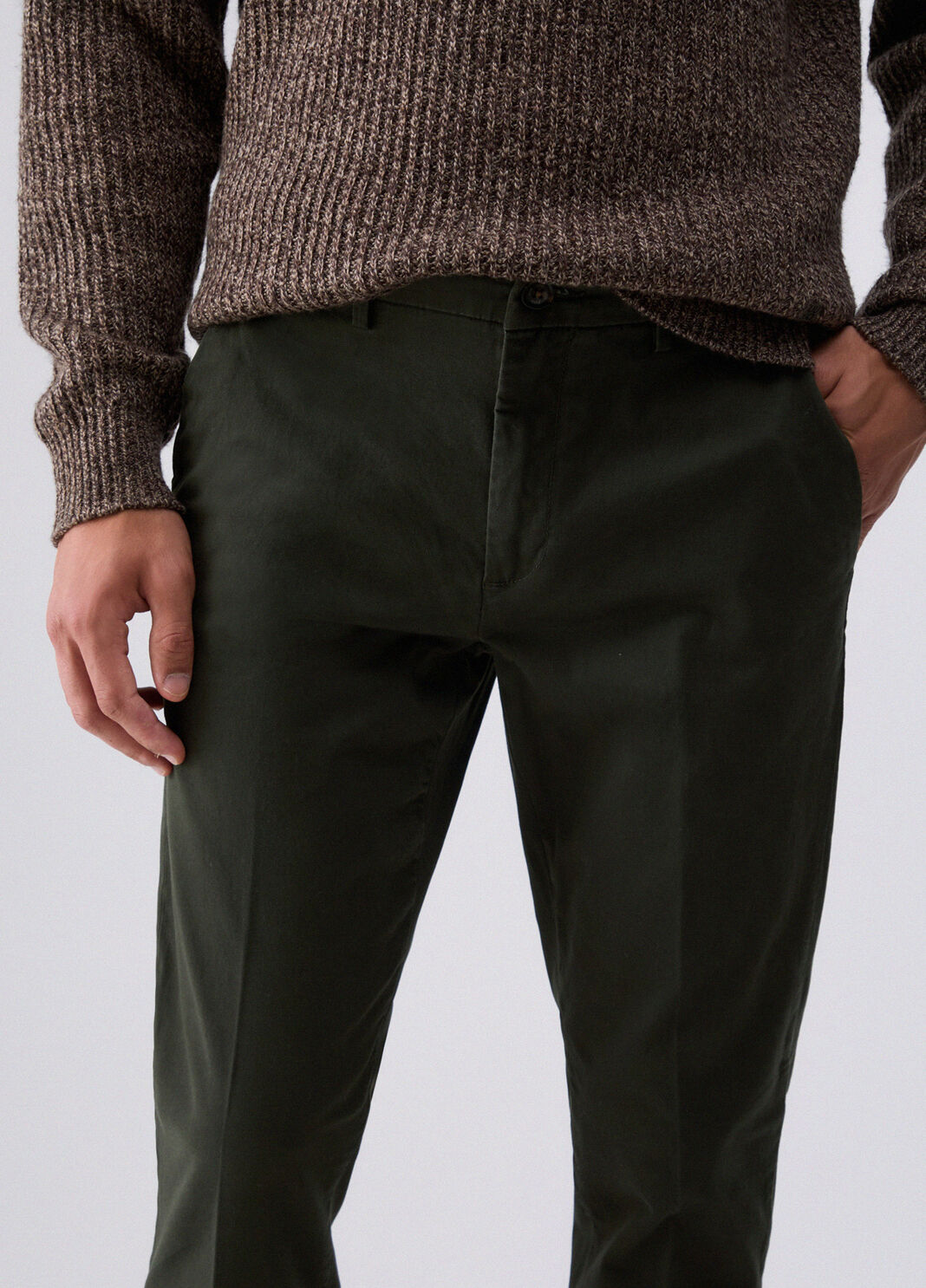 Chino trousers in gabardine moss green Liu Jo - large image number 4