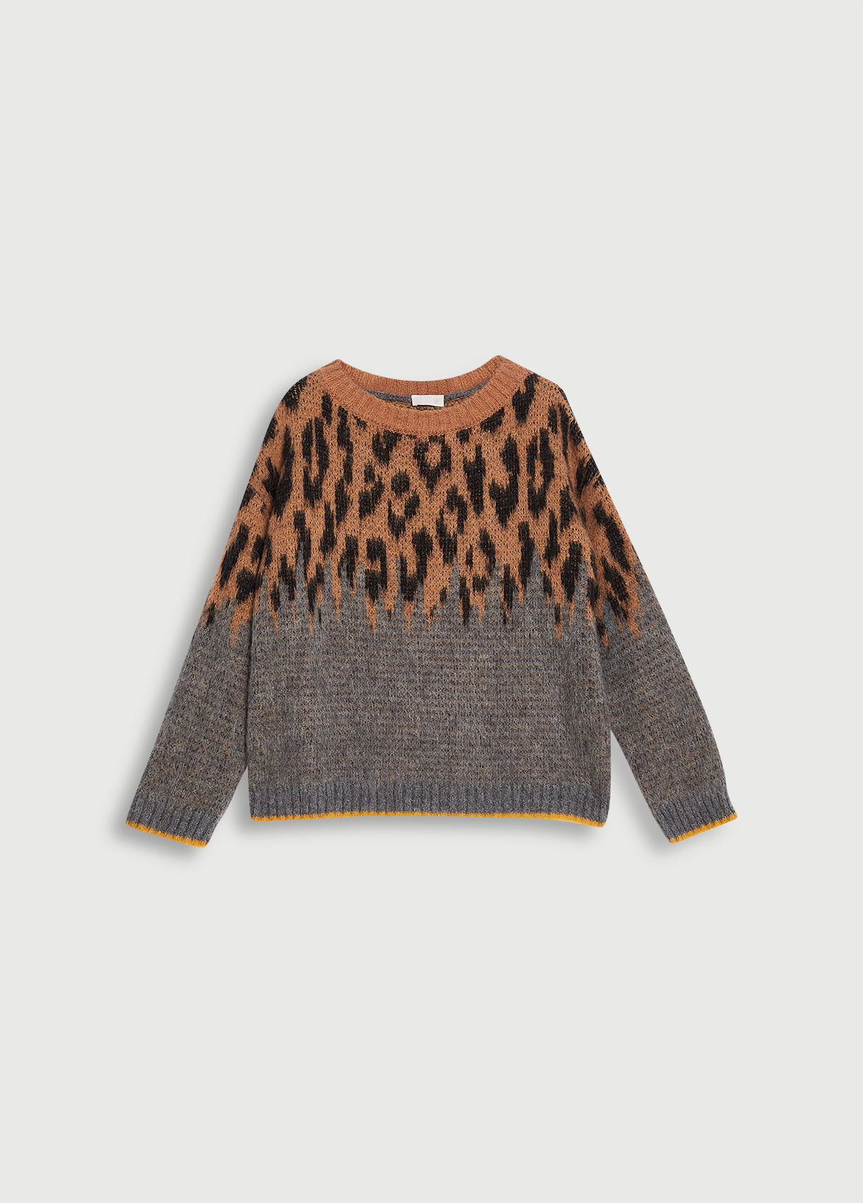 Jumper with animal-print jacquard motif