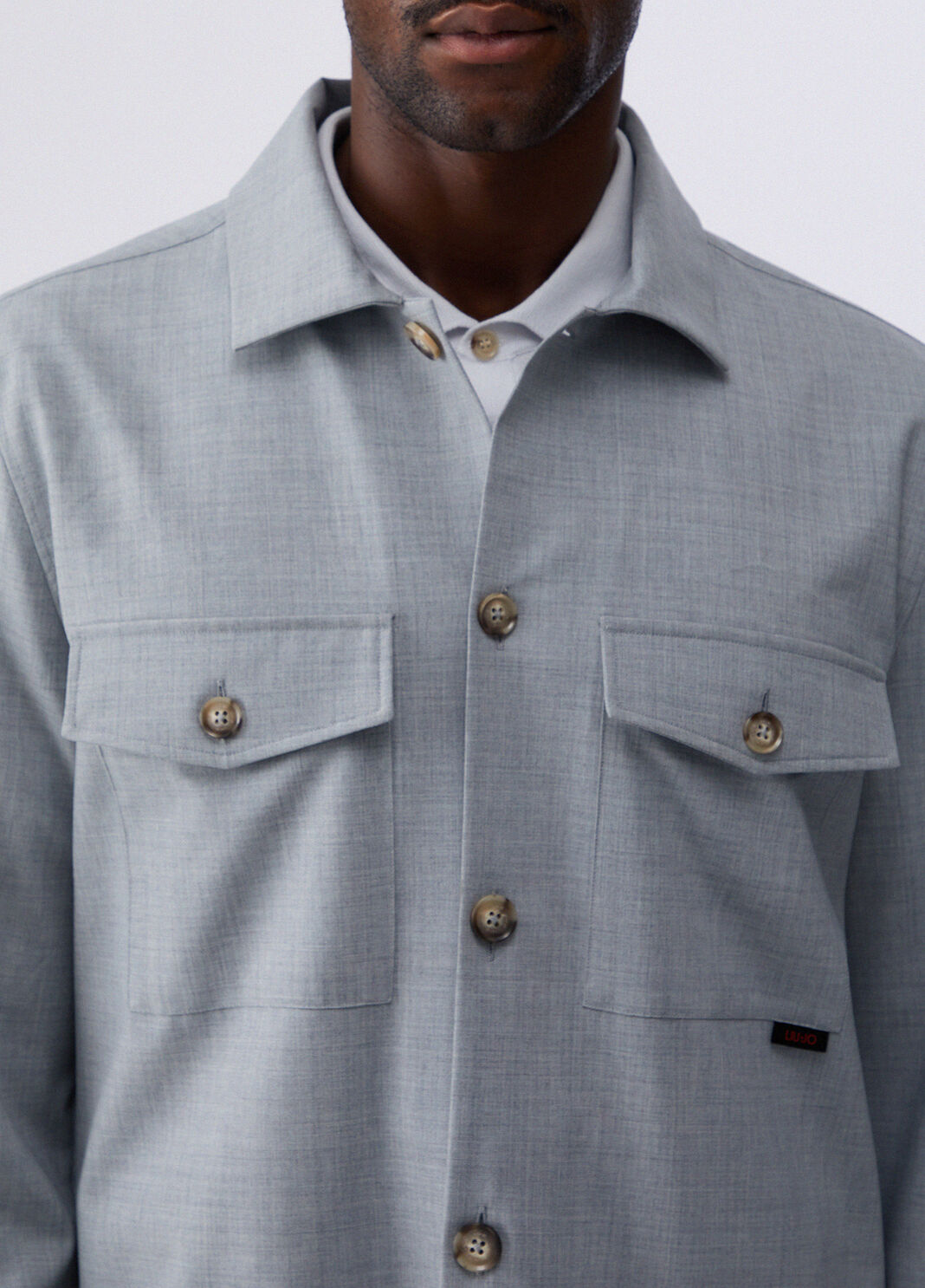 Wool-blend overshirt off-white Liu Jo - large image number 4