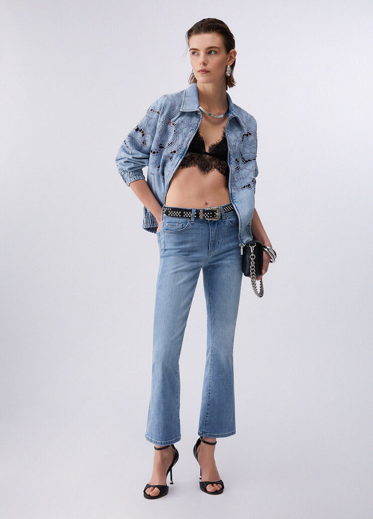 Cropped bootcut jeans blue denim Liu Jo - medium