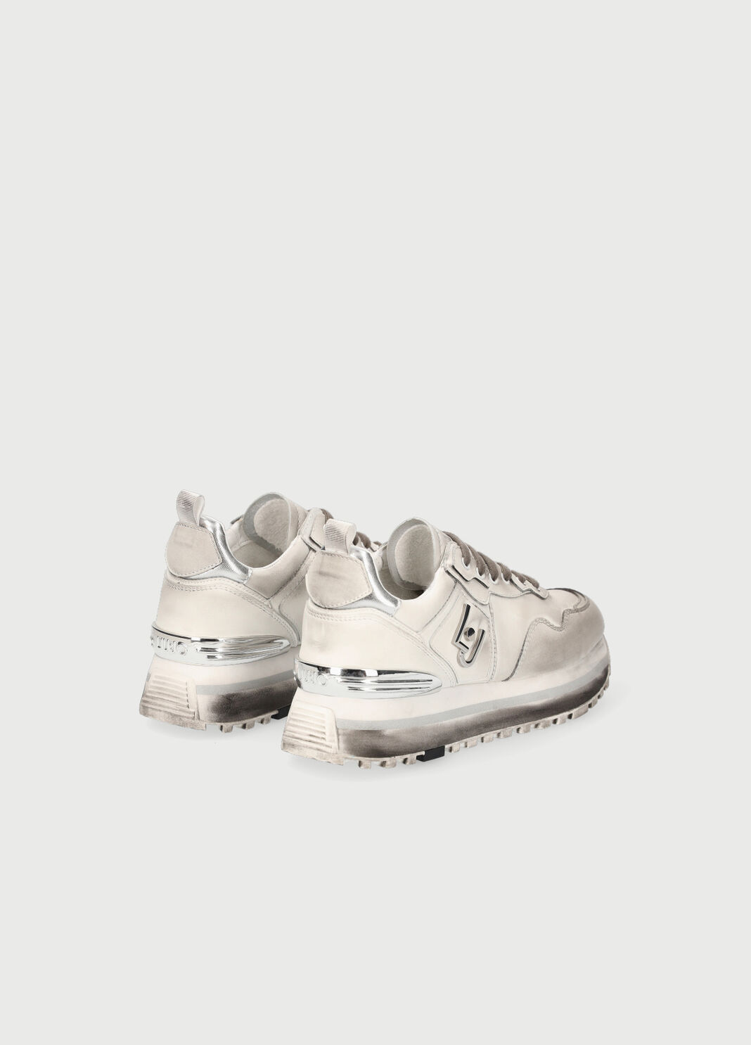 Used-effect platform sneakers Grey Liu Jo - large image number 2