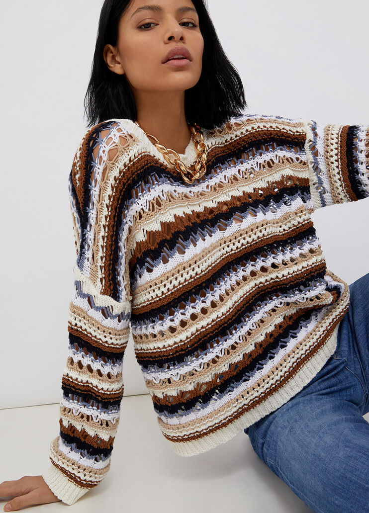 Jumper with bow on the back stripes Liu Jo - large image number 2 Jumper with bow on the back stripes Liu Jo - large image number 2