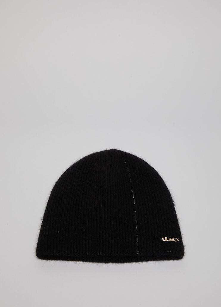 Beanie with pompom and rhinestones black Liu Jo - large image number 0