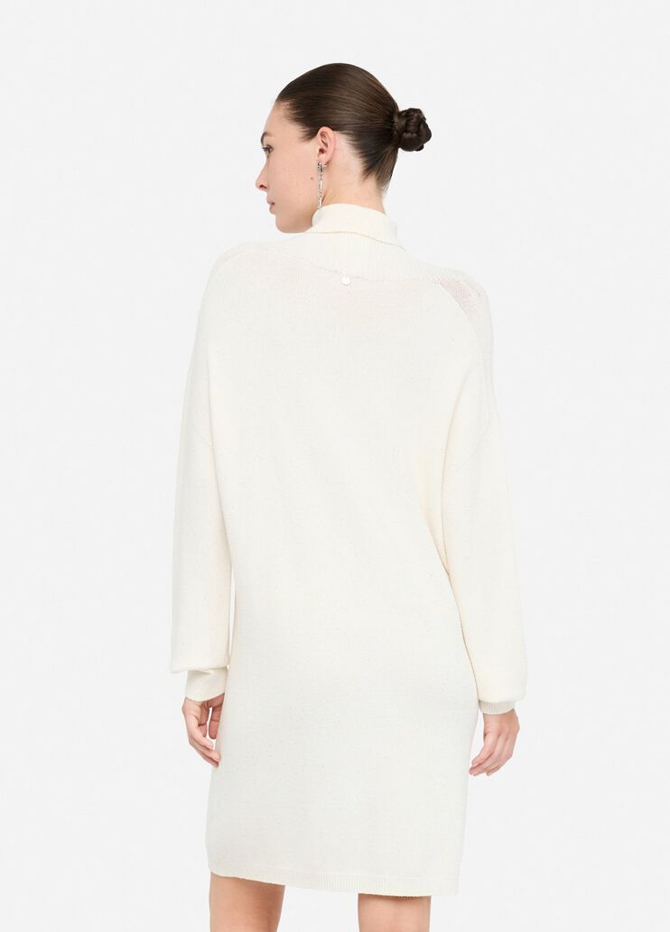 Knit dress with micro-sequins white wool Liu Jo - large image number 1 Knit dress with micro-sequins white wool Liu Jo - large image number 1