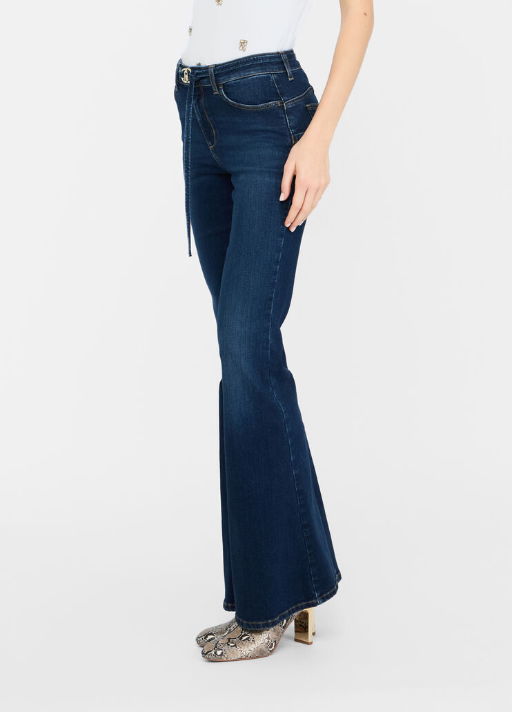 Flare-Jeans mit Gürtel Dunkles Denimblau Liu Jo - large image number 3 Flare-Jeans mit Gürtel Dunkles Denimblau Liu Jo - large image number 3