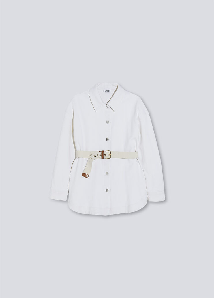 Giacca oversize con cintura bianco lana Liu Jo - large image number 5 Giacca oversize con cintura bianco lana Liu Jo - large image number 5