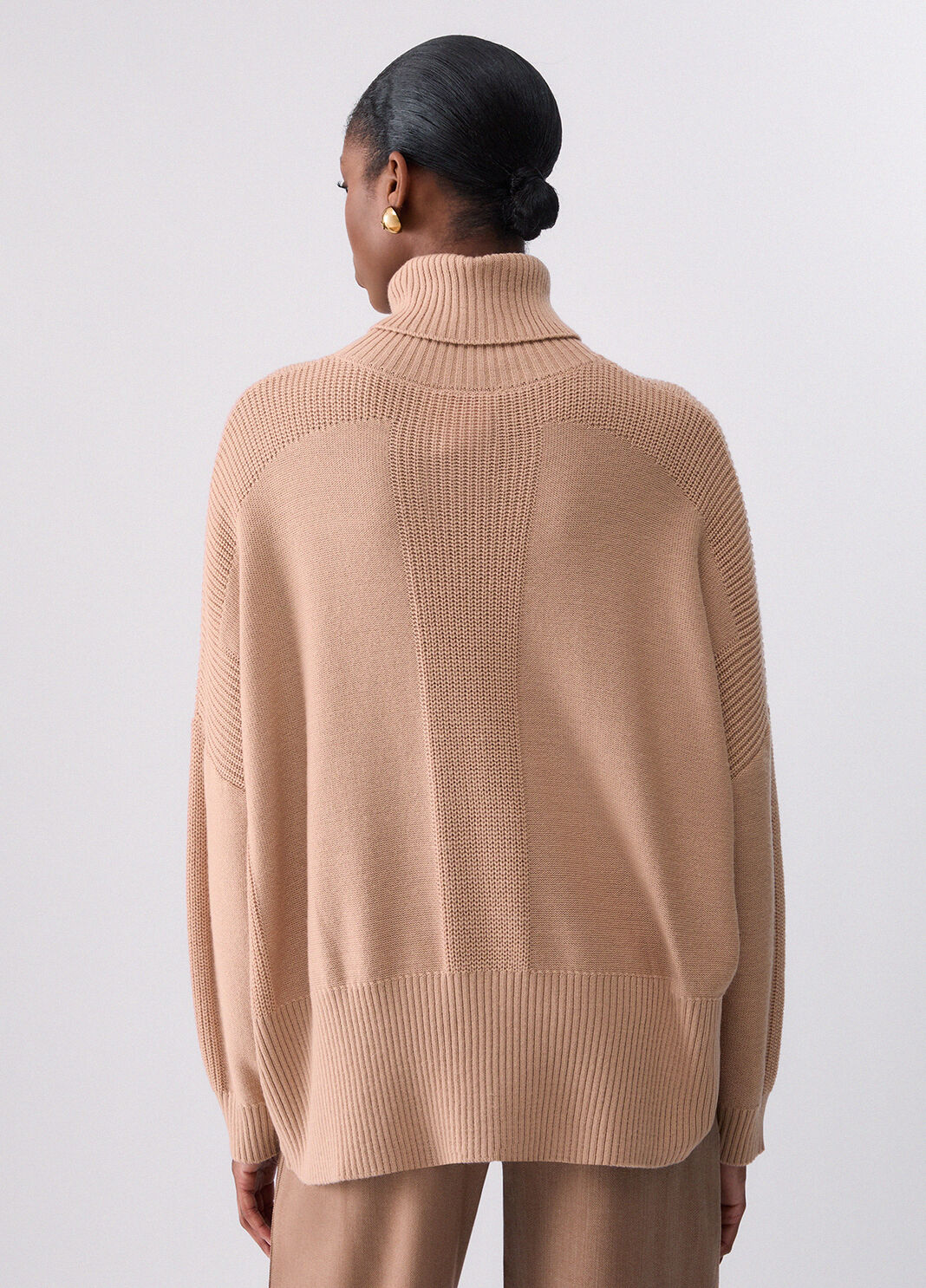 Wool Blend Turtleneck with Buttons beige Liu Jo - large image number 1