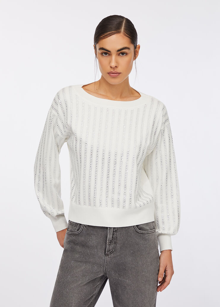 Jersey con strass blanco/strass Liu Jo - large image number 0