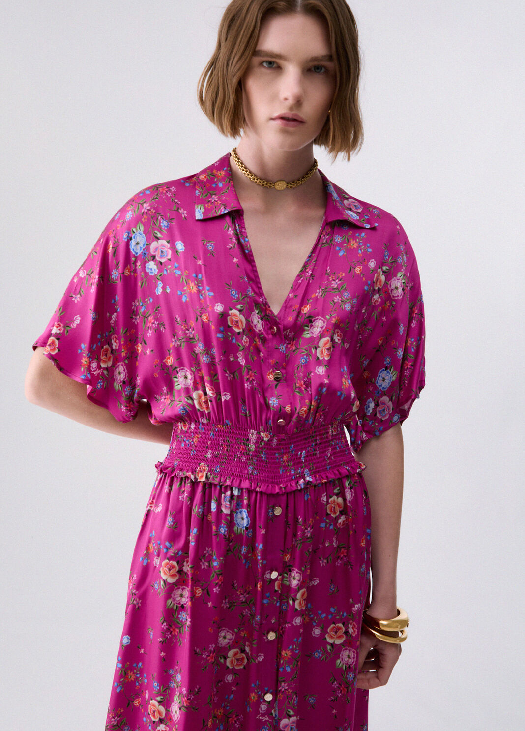 Floral midi dress floral-print pink Liu Jo - large image number 2