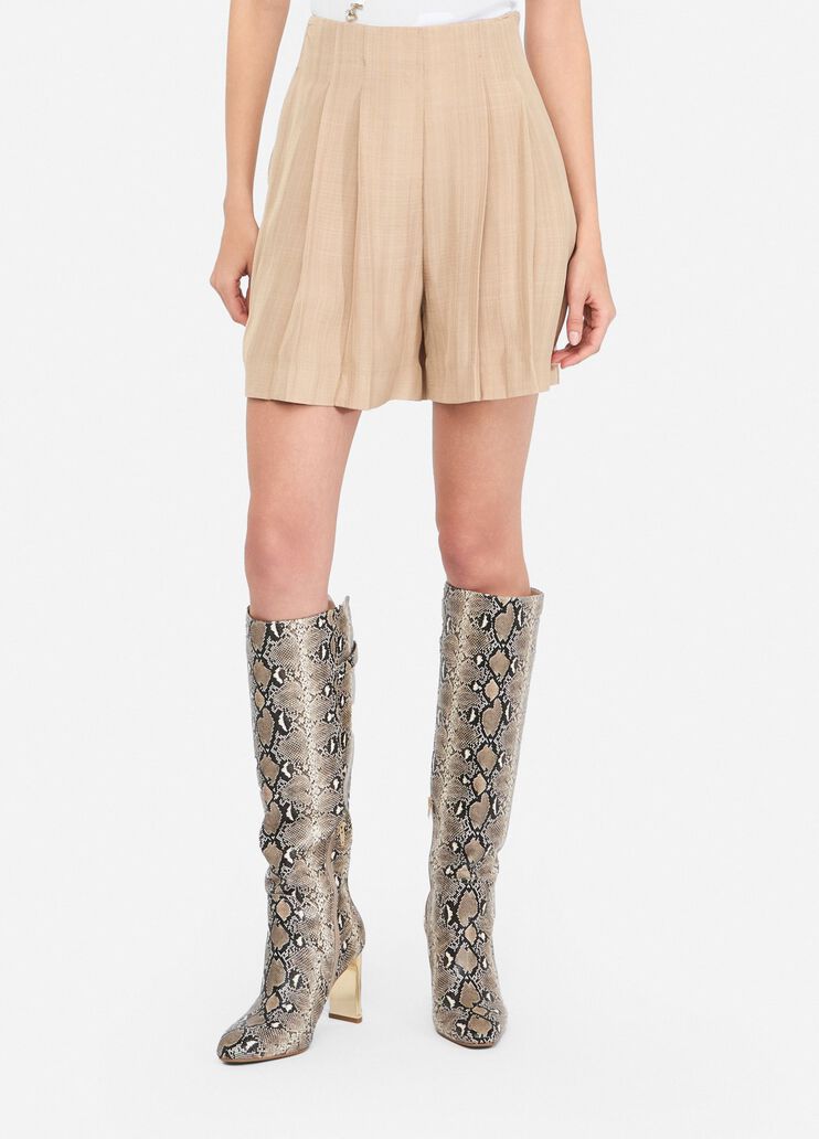 Short avec plis beige Liu Jo - large image number 0 Short avec plis beige Liu Jo - large image number 0