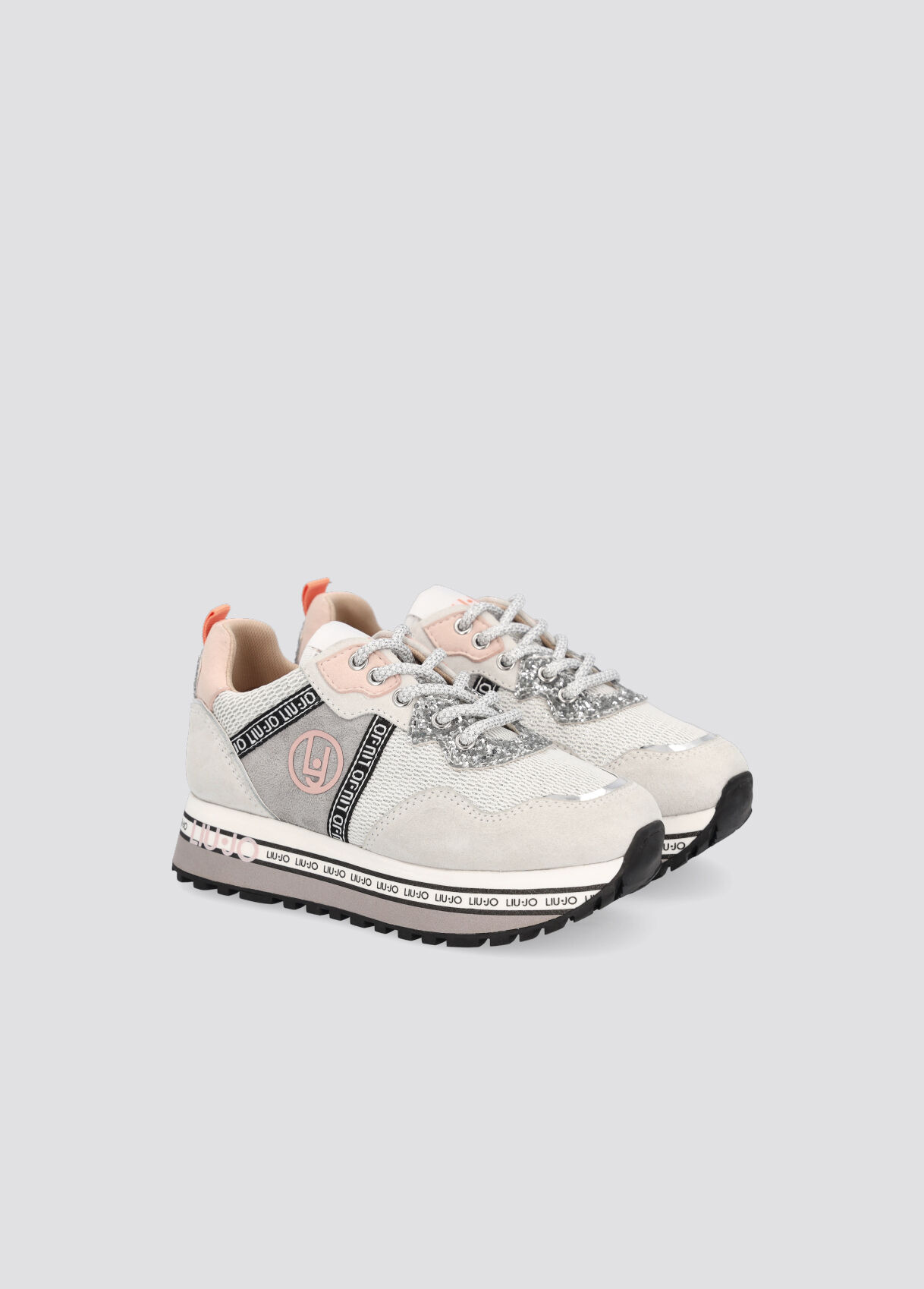 Platform sneakers with glitter
