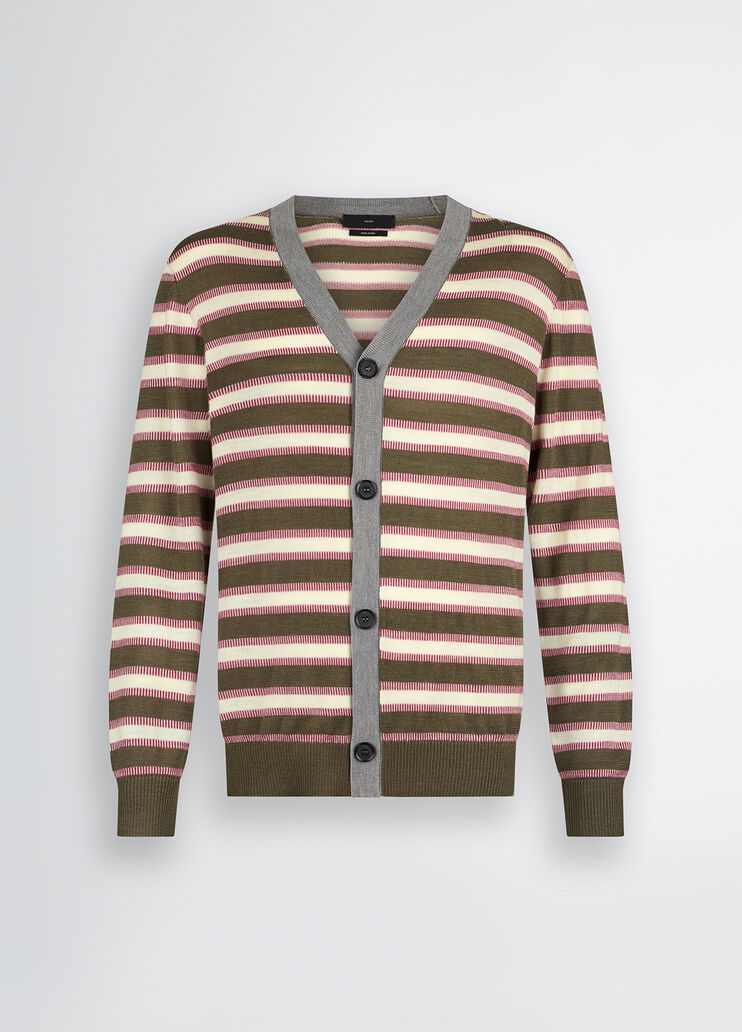 Striped wool cardigan beige Liu Jo - large image number 6 Striped wool cardigan beige Liu Jo - large image number 6