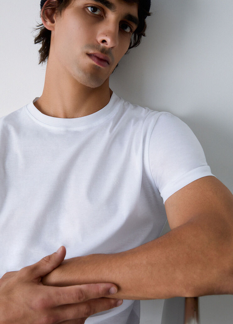 T-shirt with logo embroidered white Liu Jo - medium