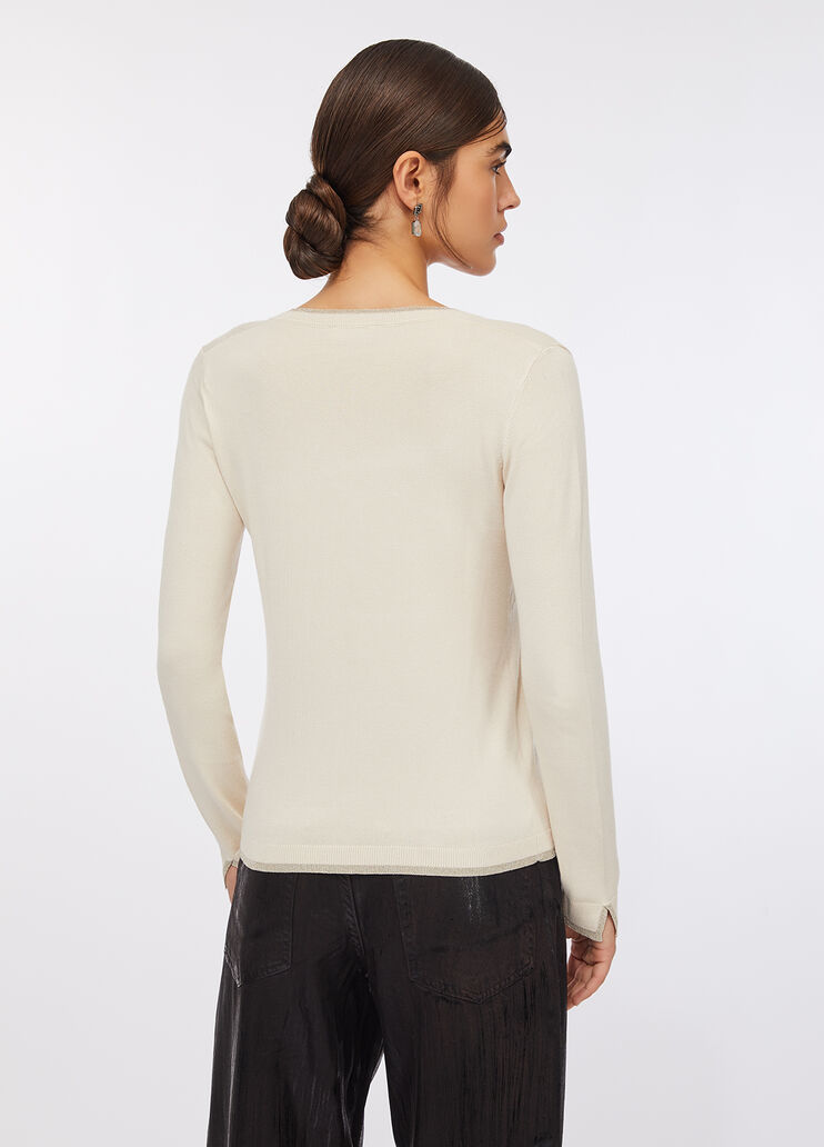 Pullover mit V-Ausschnitt Hellbeige Liu Jo - large image number 1