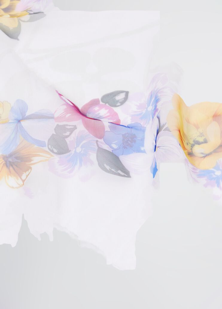 Floral shawl with logo blue Liu Jo - medium