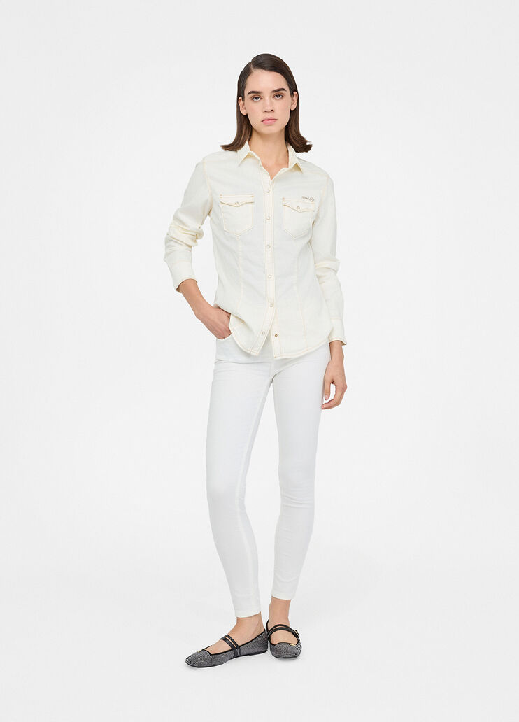 Denim shirt white wool Liu Jo - large image number 5 Denim shirt white wool Liu Jo - large image number 5