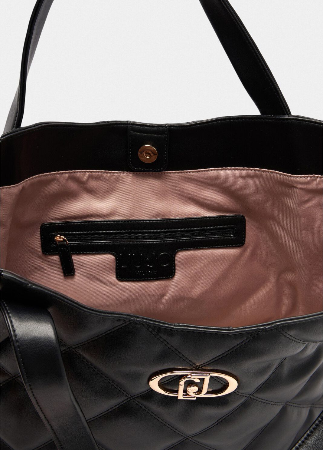 Sac fourre-tout grand format matelass&eacute; noir Liu Jo - large image number 4