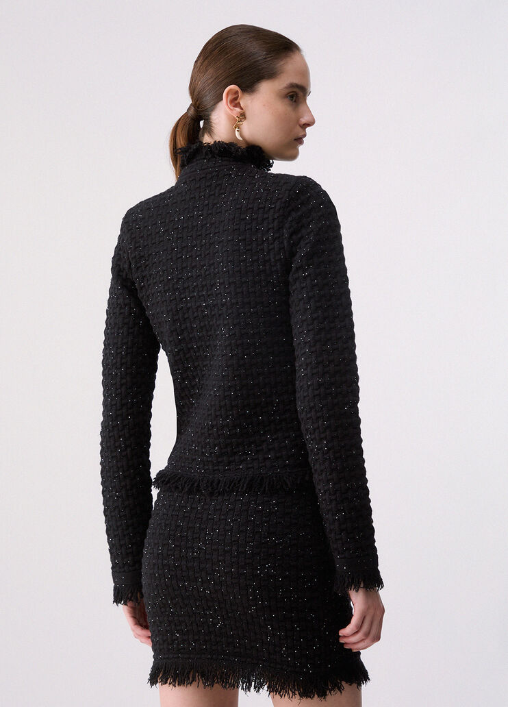 Jacket with Frayed Details black Liu Jo - medium