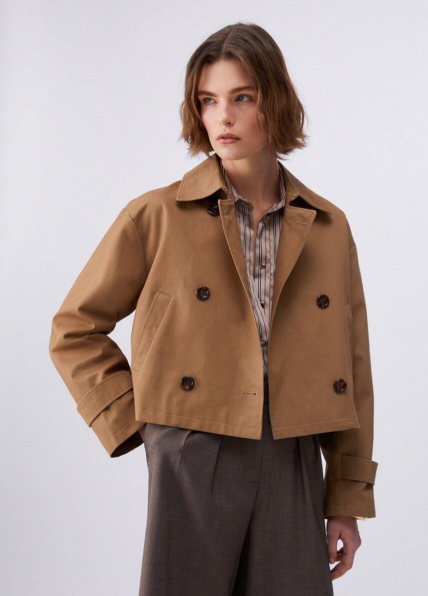 Short gabardine trench coat colour brown | Liu Jo
