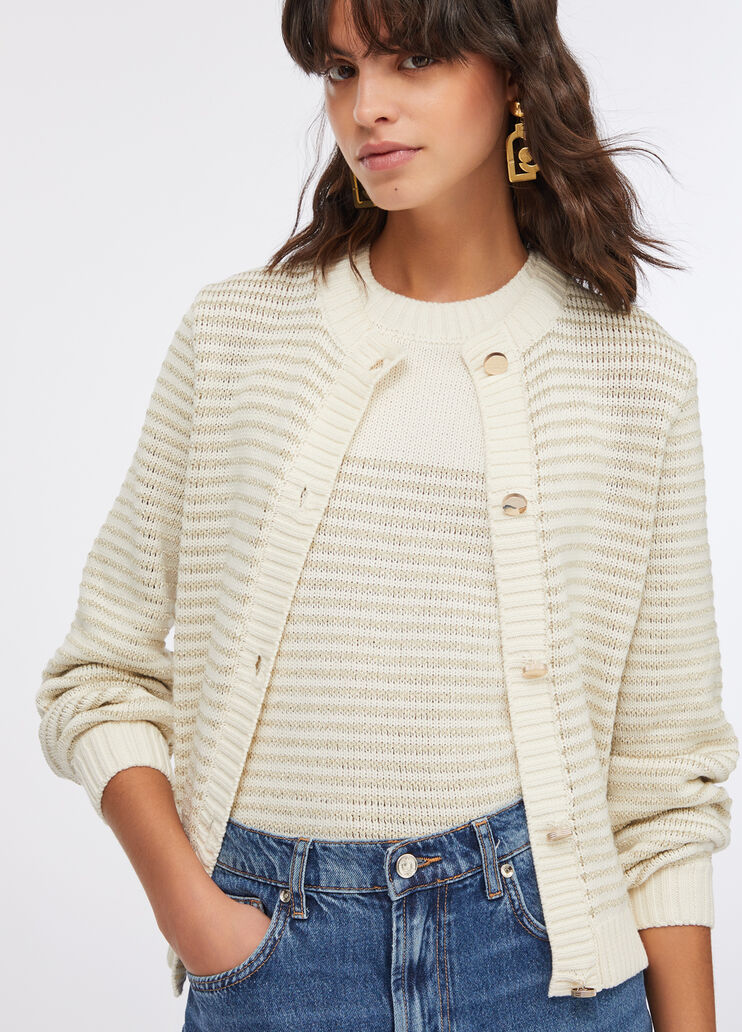 Striped lurex® cardigan white wool Liu Jo - medium