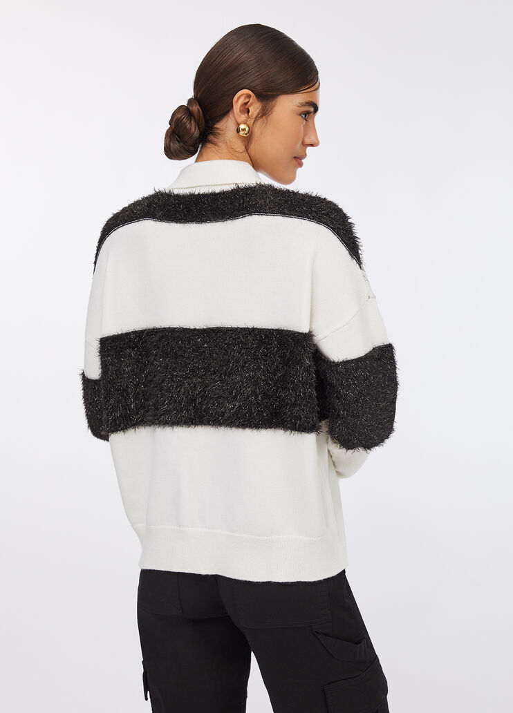 Polo en laine à rayures blanc Liu Jo - large image number 1