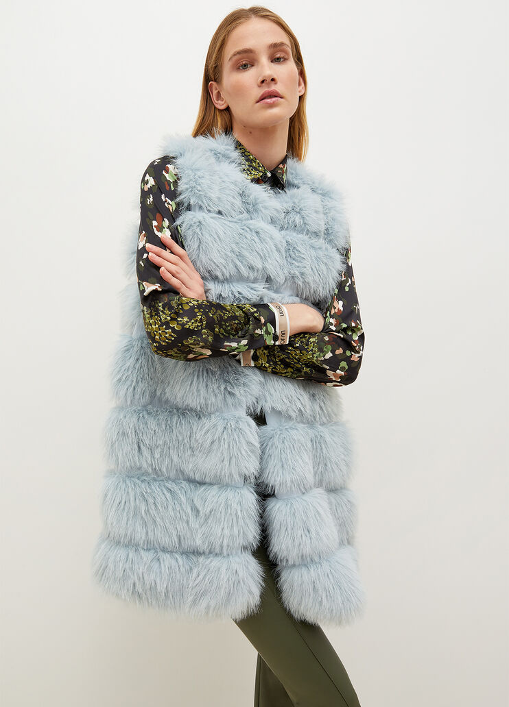 Faux fur gilet light blue Liu Jo - large image number 0