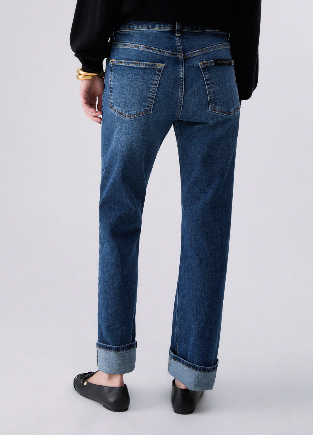 Straight jeans with cuff blue denim Liu Jo - large image number 1