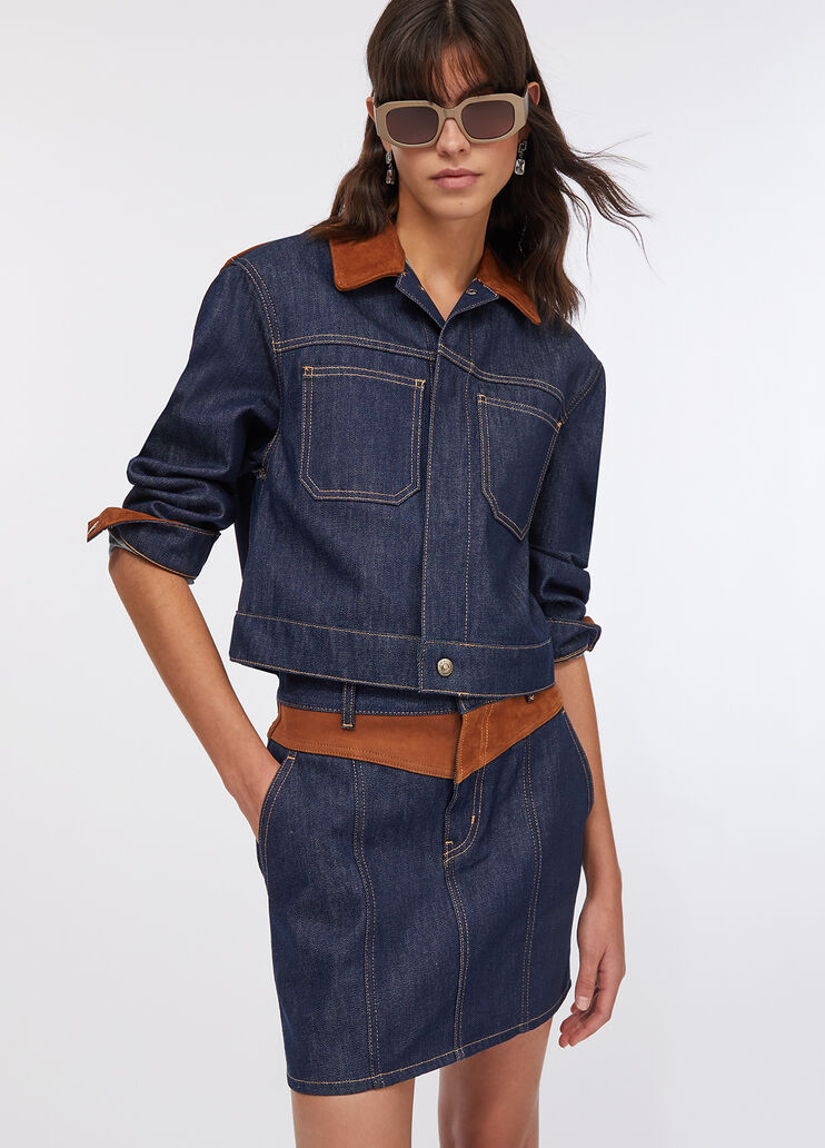 Minirock aus Denim mit Wildledereinsatz Klassische Waschung Liu Jo - large image number 2