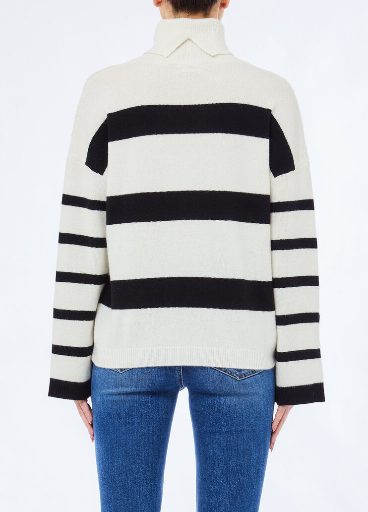 Jersey de cuello alto de 100&nbsp;% lana con botones joya blanco Liu Jo - medium