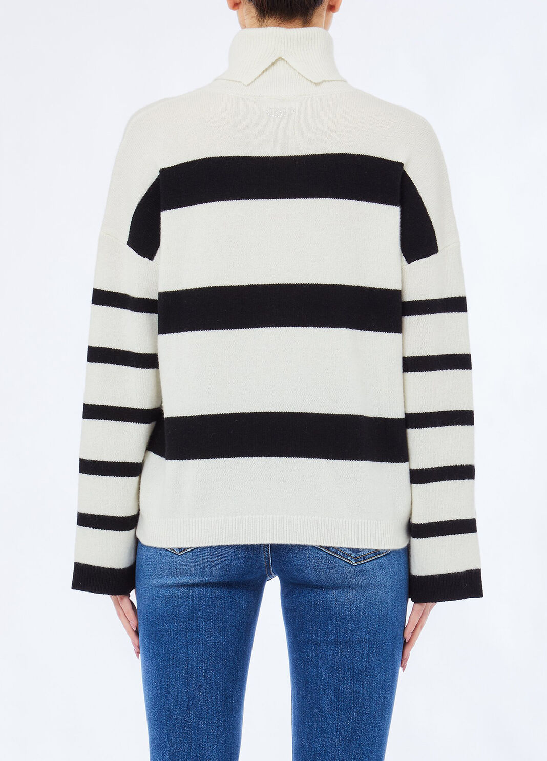 Jersey de cuello alto de 100&nbsp;% lana con botones joya blanco Liu Jo - large image number 1