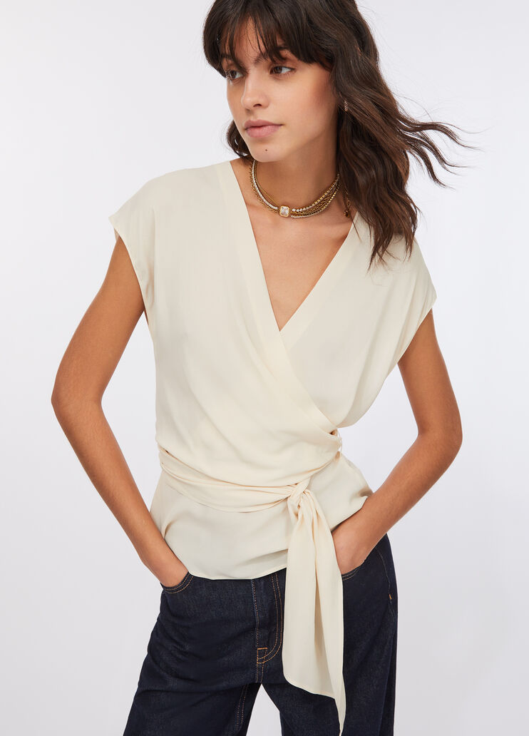 Crepe de chine top ivory Liu Jo - large image number 2
